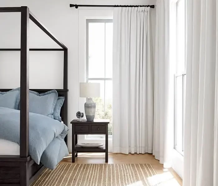 White Blackout Curtains for Bedroom